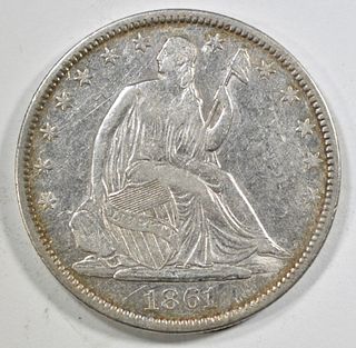 1861-O SEATED LIBERTY HALF DOLLAR CSA OBVERSE AU