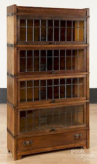 Globe Wernicke mission oak stacking bookcase, 62 1/4'' h., 34 1/2'' w.