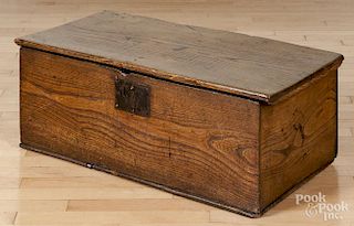 English yewood Bible box, early 18th c., 11 1/2'' h., 32'' w.