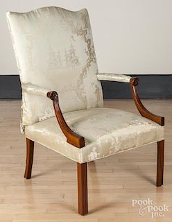 George III mahogany open armchair, late 18th c.
