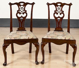 Pair of George III mahogany dining chairs, ca. 1770.