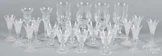 Glass stemware, some marked Waterford.