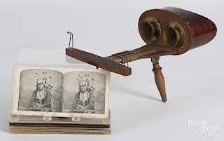 Stereo-Graphoscope stereo viewer, ca. 1900, together with eighteen Native American Indian views.