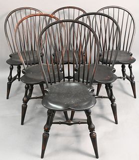 Set of Six D.R. Dimes Windsor Style Side Chairs
