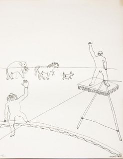 Alexander Calder (after) - Untitled from (Tight Rope II) "16 Circus Drawings"