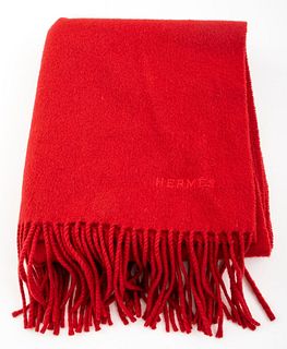 Hermes Cashmere Red Scarf