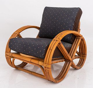 Paul Frankl Style Bamboo Pretzel-Arm Lounge Chair