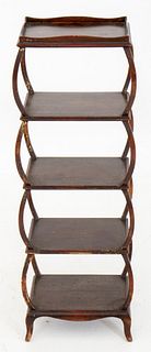 Eclectic Style Five Shelf Etagere Stand