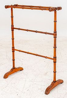 Victorian Faux Bamboo Wood Towel Stand