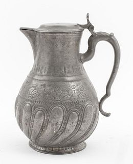 Antique Covered Pewter Pitcher