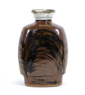 Shoji Hamada Attr. Japanese Mingei Kakiyu Glazed Vase