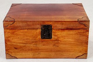 Chinese Leather Bound Trunk