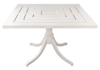 Modern Square White Metal Dining Table