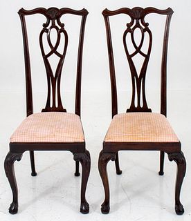 Chippendale Style High Back Mahogany Side Chairs 2