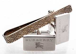 Tiffany Silver Tie Bar & Burberry Cufflinks, 3