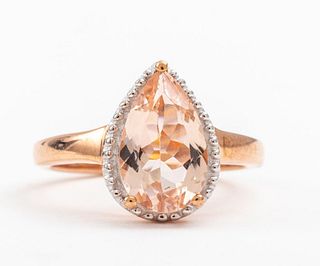 Rose Gold Plated Silver Morganite Ring