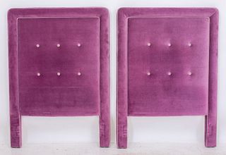 Light Purple Upholstered Twin Bed Headboard, Pair