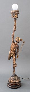 After Giambologna, "Hermes" Spelter Lamp