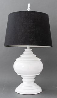 Modern Large White Table Lamp With Back Shade