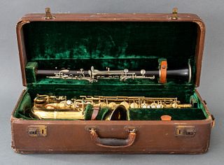 C.G. Conn Saxophone & Elkhart Clarinet With Case
