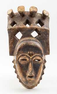 African Baule Tribal Portrait Mask 'Mblo'