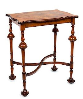A Late Victorian Walnut Occasional Table Height 28 3/4 x width 24 x depth 16 inches.