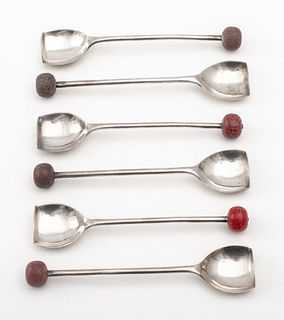 Vintage Silverplate Cocktail Muddler Spoons, 6