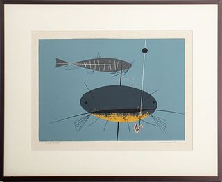 Charley Harper "Catfish" Serigraph Print