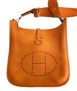 HERMES Orange Authentic Crossbody Bag