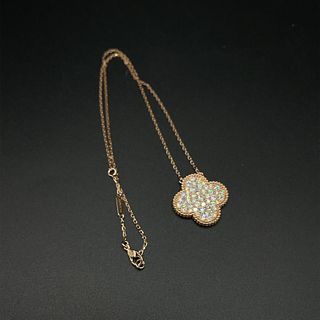 Van Cleef & Arpels 18k Rose Gold Magic Alhambra Diamond Pendant