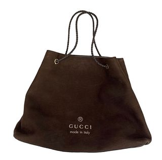 GUCCI Authentic Suede Leather Brown Shoulder Rope Straps Bag