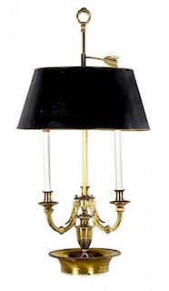 A Louis XVI Style Brass Bouillotte Lamp Height 32 inches.