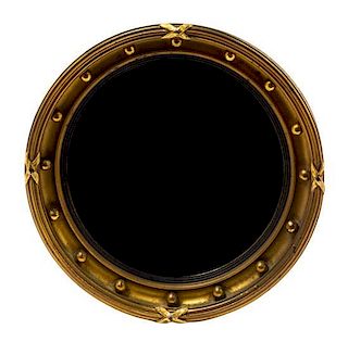An English Diminutive Gilt Framed Bull's Eye Mirror Diameter 7 3/8 inches.