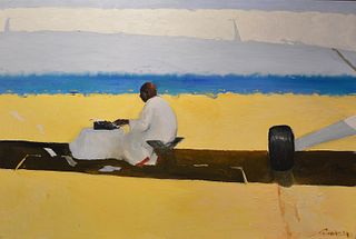 Julio Larraz (Cuba, b. 1944) Study for the Poet King, oil on canvas. 24 x 36 in.