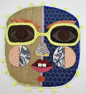 Mariana Monteagudo (Venezuela, b. 1976) Untitled (face)/Sin Titulo (Cara), mixed media on fabric