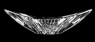 A Baccarat Glass Dish Length 18 1/2 inches.