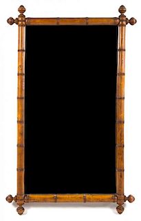 A Victorian Bamboo Mirror Width 35 inches.