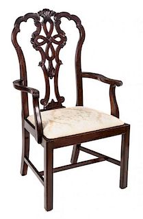A George III Style Mahogany Armchair Height 45 inches.