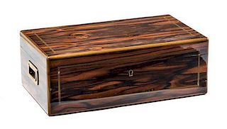 A Dunhill Brass Bound Rosewood Humidor Height 5 1/2 x width 15 3/4 x depth 9 inches.