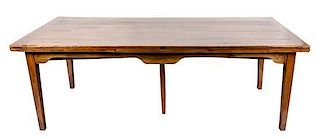 A Provincial Stained Maple Refectory Table Height 29 x width 82 1/2 x depth 33 1/2 inches.
