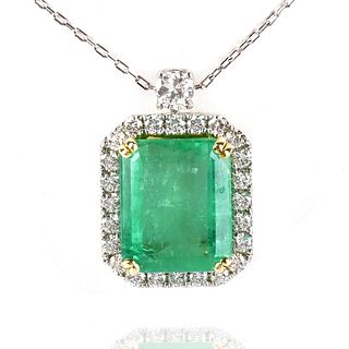 AGL/GIA Emerald and Diamond Necklace