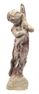 A Cast Resin Fountain Figure Height 39 1/2 inches.
