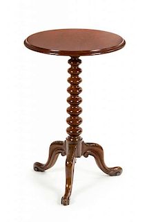 A Victorian Style Mahogany Candlestand Height 27 1/2 x diameter 17 1/4 inches.
