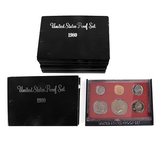 Five 1980 US Proof Coin Sets