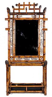 A Late Victorian Bamboo Hall Stand Height of hall stand 64 1/2 inches.
