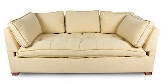 A Contemporary Upholstered Sofa Length 82 1/2 inches.