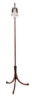 A George III Style Mahogany Standing Lamp Height 62 inches.