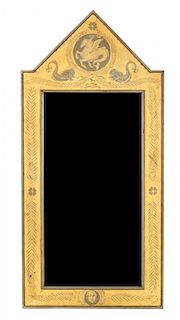 A Neoclassical Style Polychrome-Painted Mirror 58 1/2 x 30 inches.