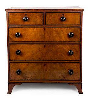 A Victorian Mahogany Chest-of-Drawers Height 40 1/2 x width 36 x depth 17 1/4 inches.