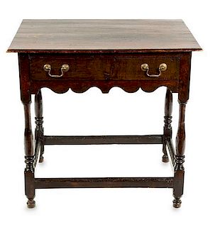 An English Provincial Style Stained Oak Dressing Table Height 27 1/2 x width 29 x depth 21 inches.